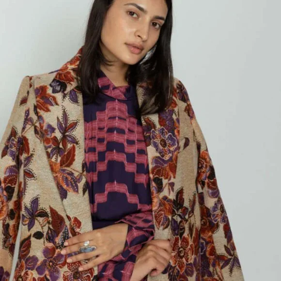 SMYTHE Peaked Lapel Floral Tapestry Coat BNWT - 6 - Picture 5 of 13